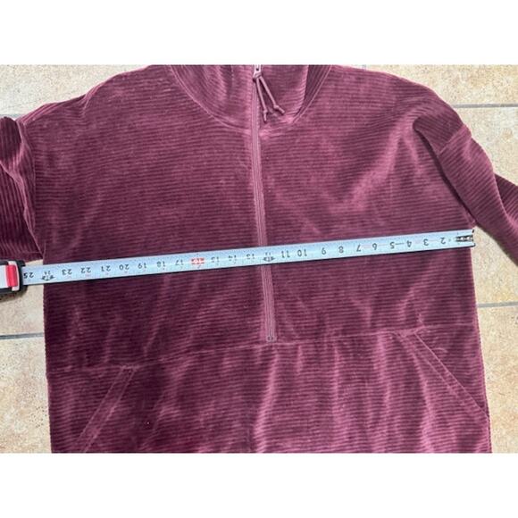 LL Bean-Women's Soft Stretch Corduroy Pullover,Half Zip-Size XL-Deep Wine - Picture 7 of 7